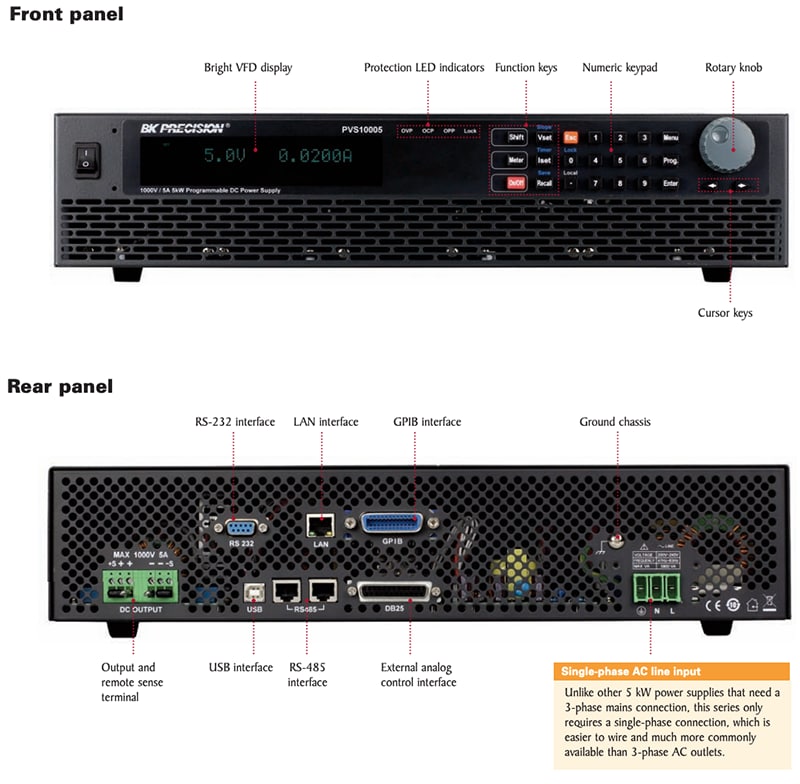 B&K Precision PVS High Power Programmable Power Supplies